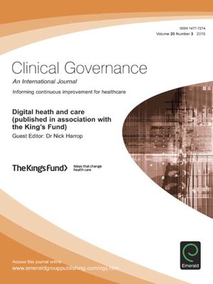 cover image of Clinical Governance: An International Journal, Volume 20, Number 3